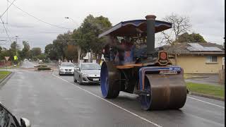 1926 Ruston Hornsby steamroller on the streets of Melbourne