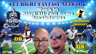 Fantasy Football Week 10 Game by Game Start/Sit Show with *Live* Q&A | GRFN Ep. 217