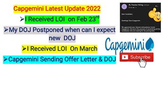 Capgemini Offer Letter and Date of Joining Update 2022|Important update Capgemini Sending OL and DOJ