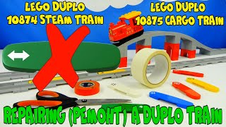 Repairing a LEGO DUPLO new train (10874 Steam Train, 10875 Cargo).Ремонт базы нового ДУПЛО поезда.