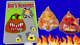 MAKING POU & BOU'S REVENGE 💩LIFE GAME BOOK📚 + (POU'S SQUISHY PLAY)