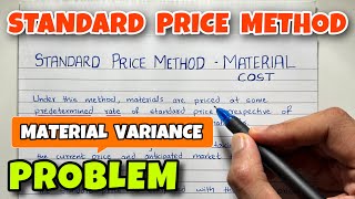 Standard Price Method - Store Ledger Account- Problem - BCOM / BBA - By Saheb Academy