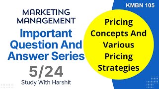 Marketing Management | MBA Important Q&A Series 🔥 5/24 🔥 | Right pricing Strategy Importance