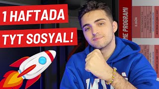 1 HAFTADA TYT SOSYAL NASIL BİTER? | BU KAMPI GÖRMELİSİN! 🚀 | #yks #tyt