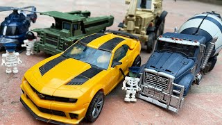 Transformers dam Construction Robot Bumblebee, Bonecrusher, Mixer Truck rescue car Lego IRL