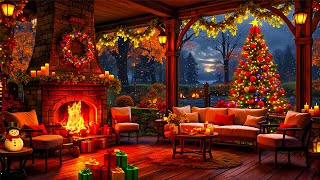 Christmas Coffee Shop Ambience with Instrumental Jazz Christmas Music & Fireplace