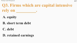 "Working Capital Management" MCQ test