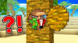 TINY Mikey and JJ Built a Secret Base Inside a PALM in Minecraft (Maizen)