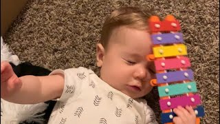 Baby Cracks Himself In The Face!! Try Not To Laugh!!