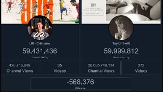 UR Cristiano  vs Taylor swift  live subcount