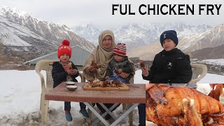 FRYING FULL CHICKEN ON THE MOUNTAINS | THE MOST DIFFICULT COOKING OF OUR COOKING CAREER |