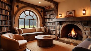 Forest Rain on a Cozy Warm Room | Fireplace & Relaxing Rain Ambiance