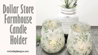 Dollar Store Farmhouse Candle Holder