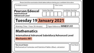 Edexcel IAL Maths - M1 - January 2021