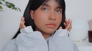 JAPANESE 🇯🇵 NATURAL MAKEUP ON BROWN SKIN シンプルなメイクアップ🌱☁️| DODOSKIN