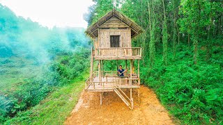 100 Days Build A 2 Story Bamboo House To Avoid Heavy Rain With A Million Dollar Swimming Pool