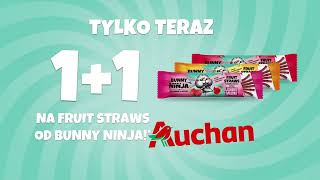 Bunny Ninja - tylko teraz 1+1 FRUIT STRAWS w Auchan!