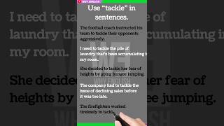 Use “tackle” in sentences #shorts #learnvocabulary Daily Vocabulary