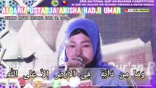 Beautiful Reading qur'an National April 18, 2024.. Alqaria Ustadja Anisha Hadji Umar