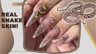 REAL snake skin in nails! Collab with Just Jo nail addict and Unpolished by Aggie