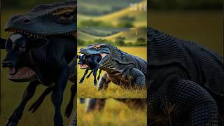 black cow vs komodo dragon fight for bay #youtubeshorts #shorts #cow #komodo #calf #cowcalf #animals