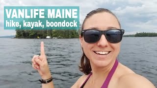 Maine (part II) BAXTER STATE PARK: Painted Rock, Kayak, Boondock // USA Vanlife Road Trip-Ep.3