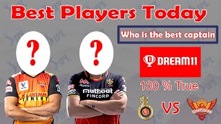 IPL 2020 - RCB vs SRH | Today's Best Players | Dream 11 Team Prediction