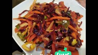 Carrot and cabbage stir fry - Sambharo - ( vegan )