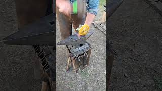 Roy from Christ Centered Ironworks forging a fork in record speed! #blacksmith #quadstate2023