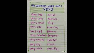 #learnenglish Use Another Word for VERY #part1 #shorts