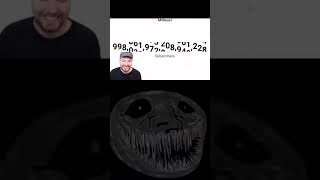 MrBeast hits 1 quintillion subs #trending #mrbeast #pewdiepie troll face meme