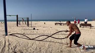 battle rope at the beach