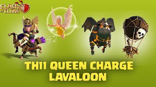 Destroy Th11 Base Like Peanut!! Th11 Queen Charge Lavaloon Attack Strategy | Coc.