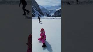 Ice skating at Lake Louise