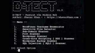 D-Tect Scan Website for Vulnerabilities using Kali Linux