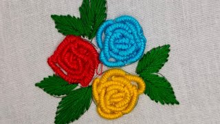 Bullion knot flower embroidery 🪡 || Bullion flower embroidery step by step @tulikasart1299