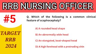 RRB Nursing Officer Exam 2024 || MCQ For RRB Staff Nurse Exam || #5