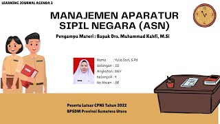 Learning Journal Agenda 3 - MANAJEMEN ASN