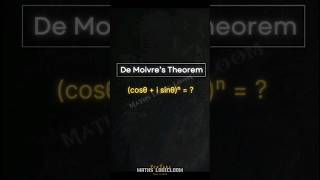 De Moivre's Theorem😍🔥 #youtubeshorts #ytshorts #shorts