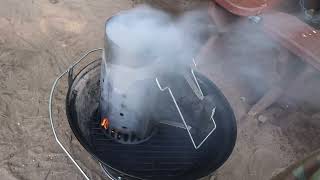 How to light a fire using a charcoal chimney starter for a Weber grill the easy way