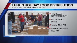 East Texas Food Bank giving out holiday food in Lufkin on Thursday