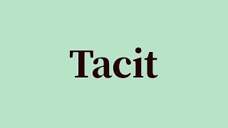 Tacit Pronunciation and Meaning