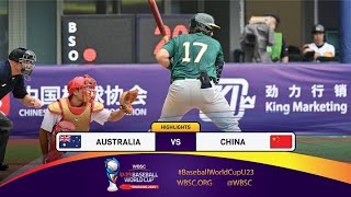 HIGHLIGHTS – Game 26 – Australia vs. China –WBSC U-23 Baseball World Cup 2024