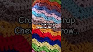 Crochet Scrap Chevron Throw #crochet #chevron #throwblanket #afghan #crochetshorts #chrocheting