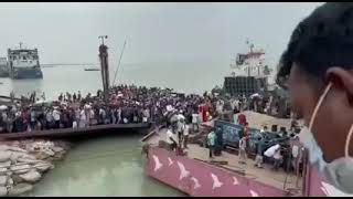 পাটুরিয়া ফেরিঘাটে মানুষের ঢল, Paturia ferry ghat ...বাড়ি যেতেই হবে