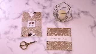 Glittering Laser Cut Wedding Invitation Real Show-Pro Wedding Invites