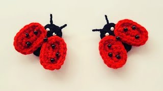 Super easy crochet ladybug pattern for beginners  _ Tutorial crochet ladybug easily