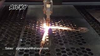 Steel hole cutting with CNC plasma cutting machine