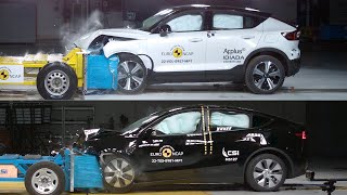 Tesla Model Y 2022 vs Volvo C40 Recharge 2022 - CRASH TEST