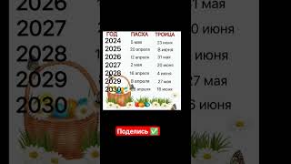 Пасха Даты до 2030 года #shorts #shortvideo #пасха #паска